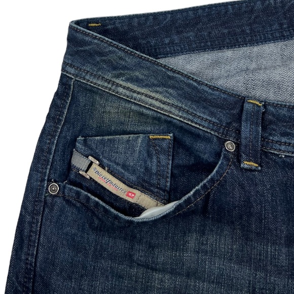 DIESEL Mens 36 X 30 Jeans Darron ORBS4 Regular Slim Tapered Denim Blue Cotton - Picture 7 of 11